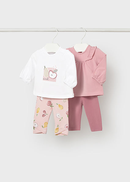 Completo pantalone lungo e maglia manica lunga neonata Mayoral