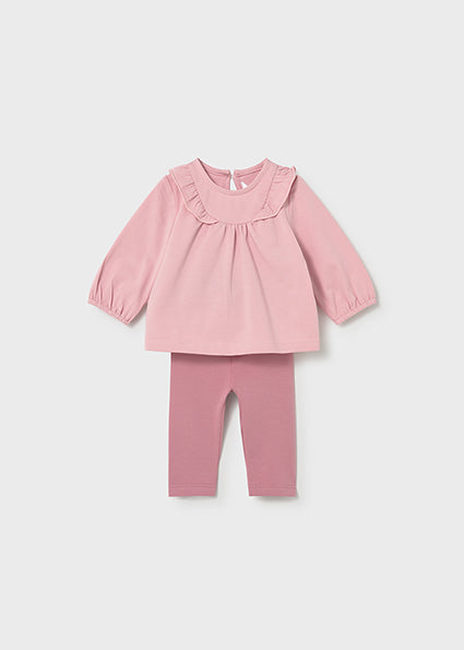 Completo pantalone lungo e maglia manica lunga neonata Mayoral
