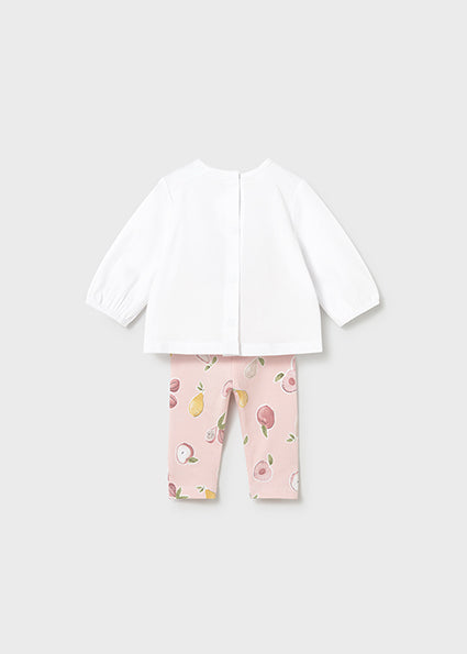Completo pantalone lungo e maglia manica lunga neonata Mayoral