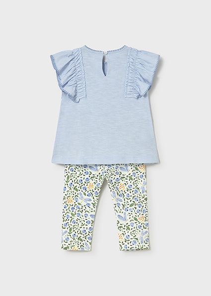 Completo neonata t-shirt con volant e leggings fantasia Mayoral