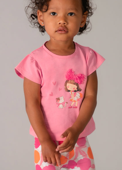 Completo maglietta e leggings neonata con bambolina Mayoral