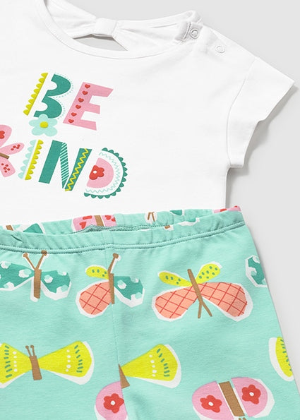 Completo 2 leggings e maglietta neonata Mayoal