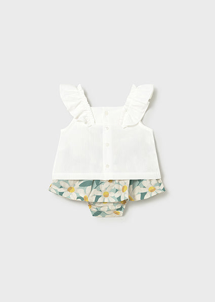 Completo neonata con blusa e culotte floreale Mayoral
