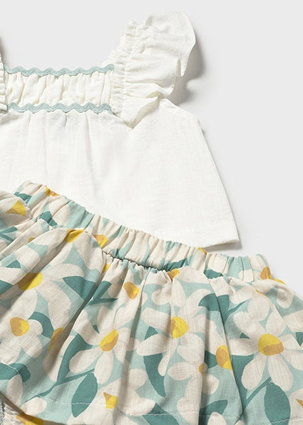 Completo neonata con blusa e culotte floreale Mayoral