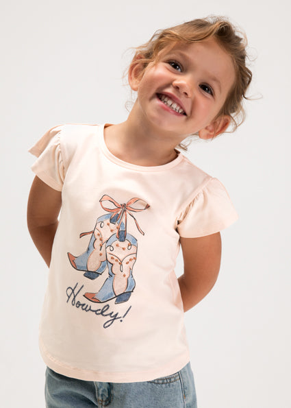 Maglietta bambina con stampa e volant Mayoral