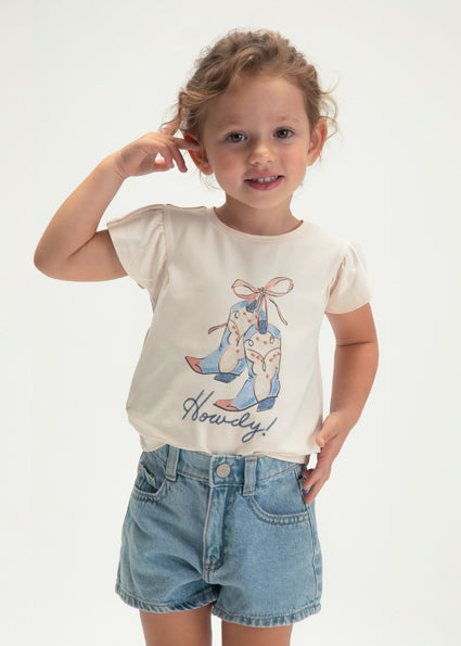 Maglietta bambina con stampa e volant Mayoral