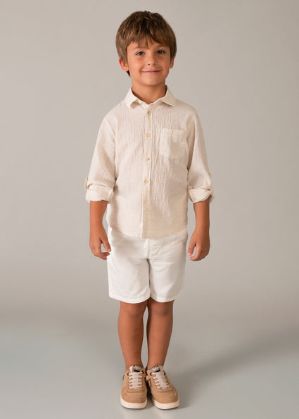 Camicia in lino manica lunga bambino Mayoral