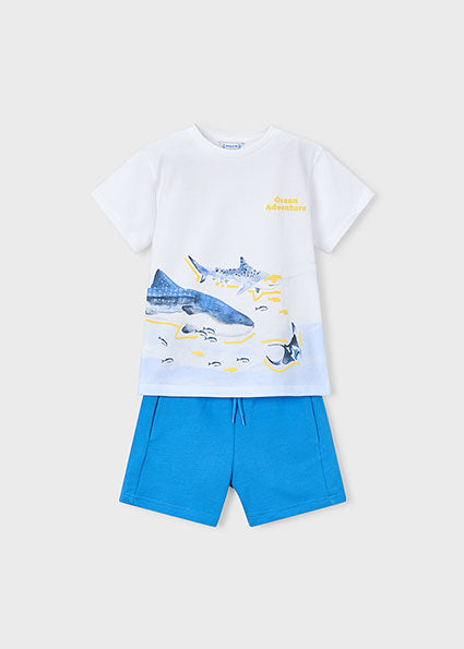 Completo bambino t-shirt e shorts Ocean Adventure Mayoral