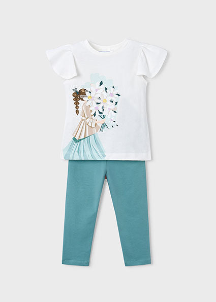 Completo bambina t-shirt e leggings Mayoral