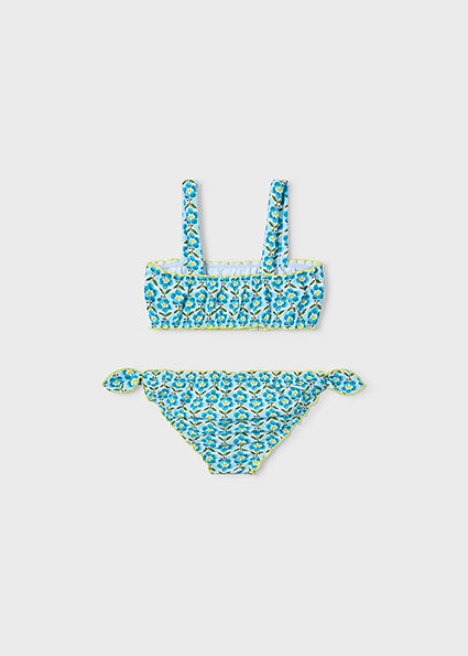 Bikini bambina fantasia floreale turchese Mayoral