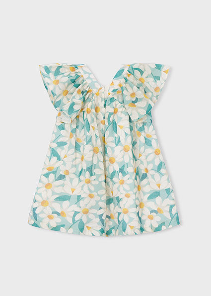 Abito bambina fantasia margherite verde acqua Mayoral