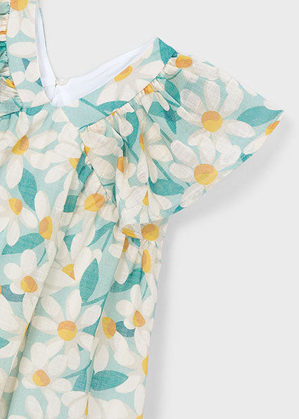 Abito bambina fantasia margherite verde acqua Mayoral