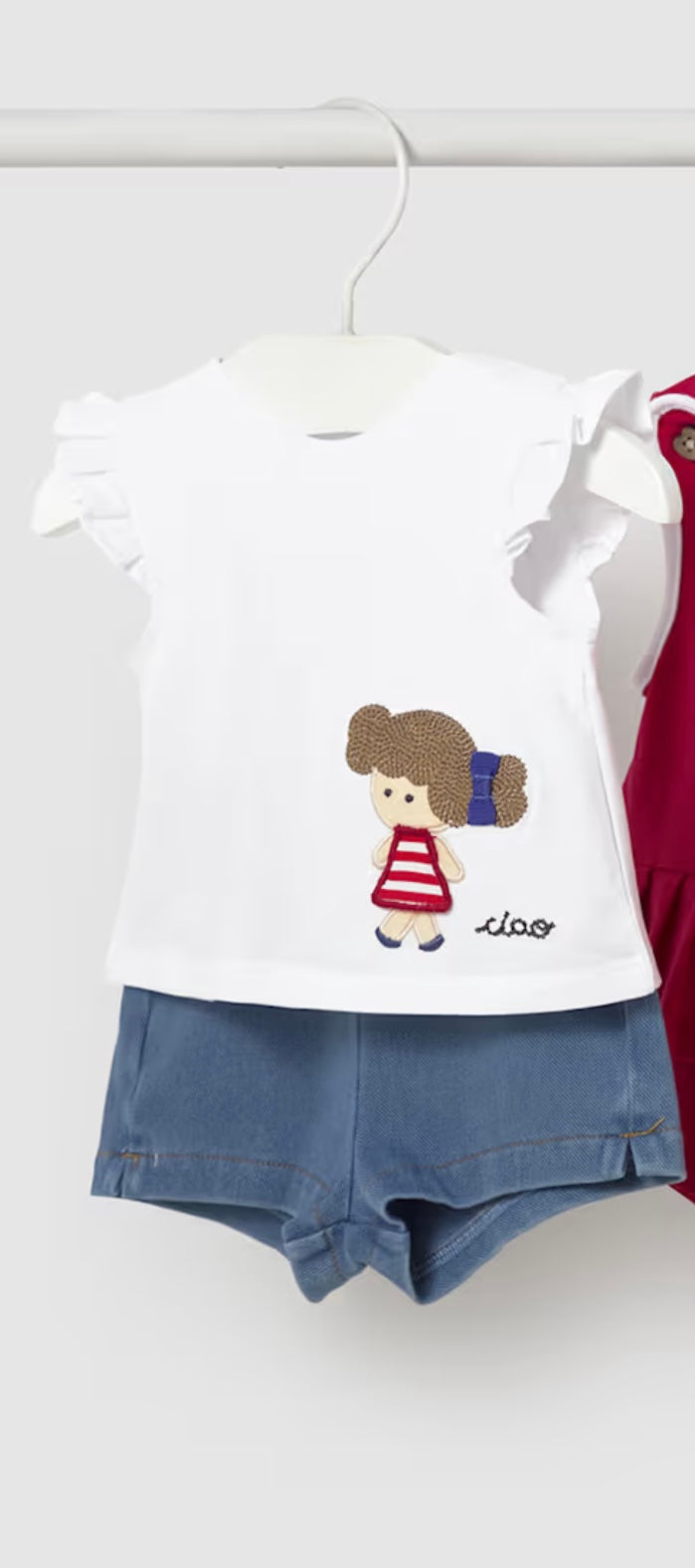 Completo pantaloncino e maglietta neonata Mayoral