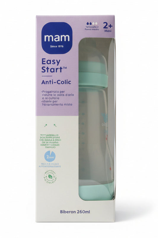MAM Biberon Easy Start Anti-Colica 260 ml Verde Acqua