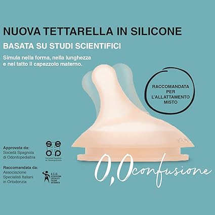 Suavinex Zero.Zero Biberon in Silicone Flusso M 270 ml – Light (con sacca interna)