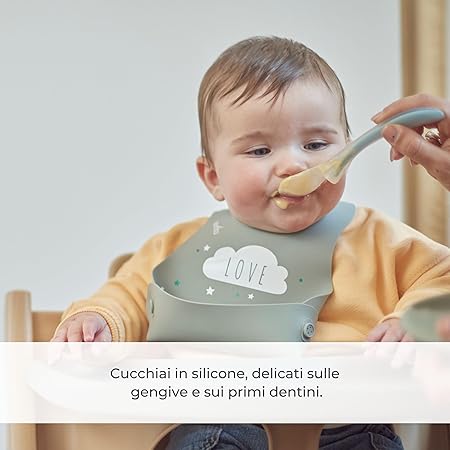 Nuvita 2 Cucchiai in Silicone Powder Rose  – Delicati per Gengive