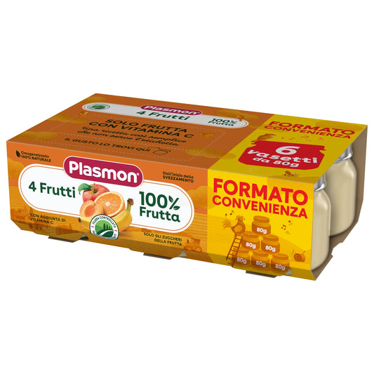 PLASMON OMOGENEIZZATO FRUTTA 6x80gr 4FRUTTI