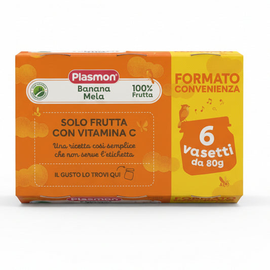 PLASMON OMOGENEIZZATO FRUTTA 6x80gr BANANA MELA