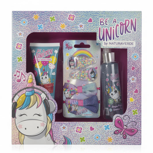 Unicorn Gift Set – Bagno Schiuma, Acqua Profumata e Mollette