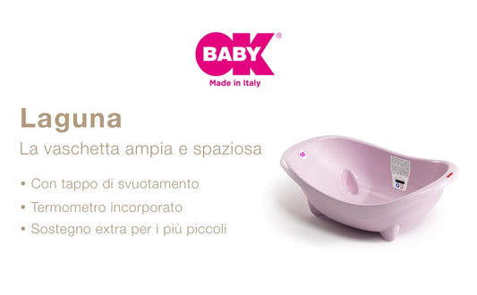 Ok Baby Laguna Vaschetta per bagnetto rosa
