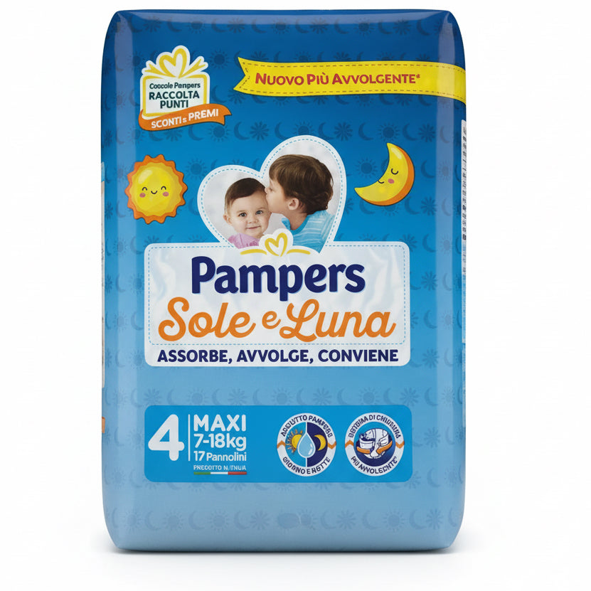 Pannolini Pampers Sole e Luna Pacco singolo taglie 2-3-4-5-6