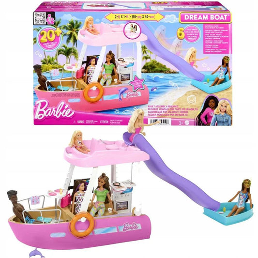 Barbie Dream Boat Barca dei Sogni con 7 aree di gioco e scivolo Mattel HJV37