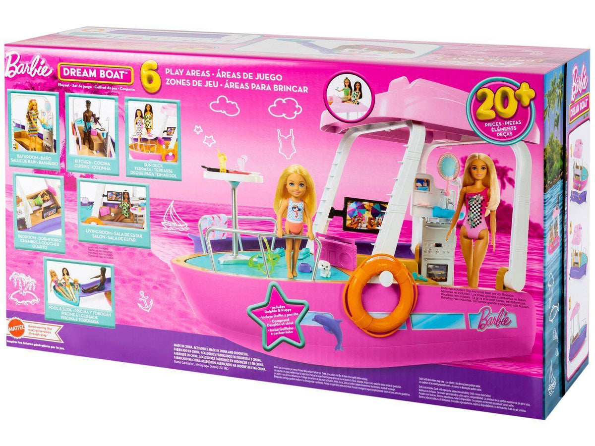 Barbie Dream Boat Barca dei Sogni con 7 aree di gioco e scivolo Mattel HJV37