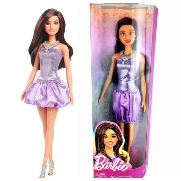 Barbie Fashionistas n. 234 con vestito viola e scarpe con cinturini