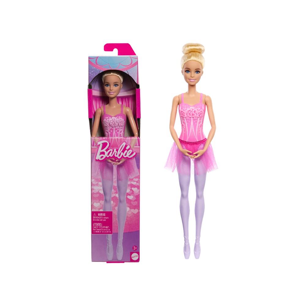 Barbie HRG34 con corpetto decorato a fiori e tutù in tulle rosa.