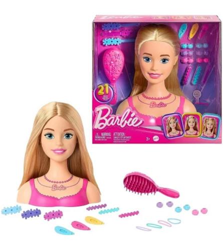 Barbie Testa da Acconciare con capelli biondi e 20 accessori Mattel HMD88