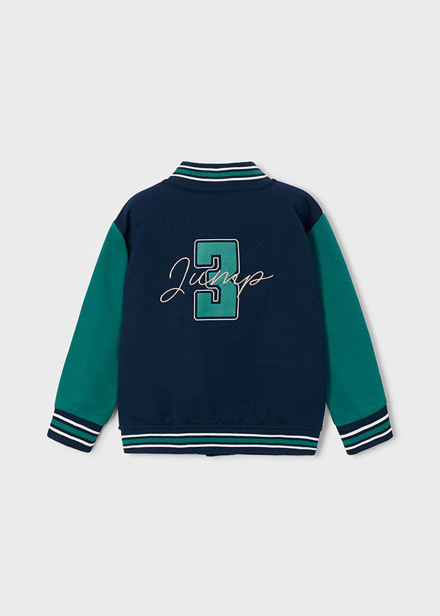 Bomber bambino Mayoral blu navy e verde vista posteriore