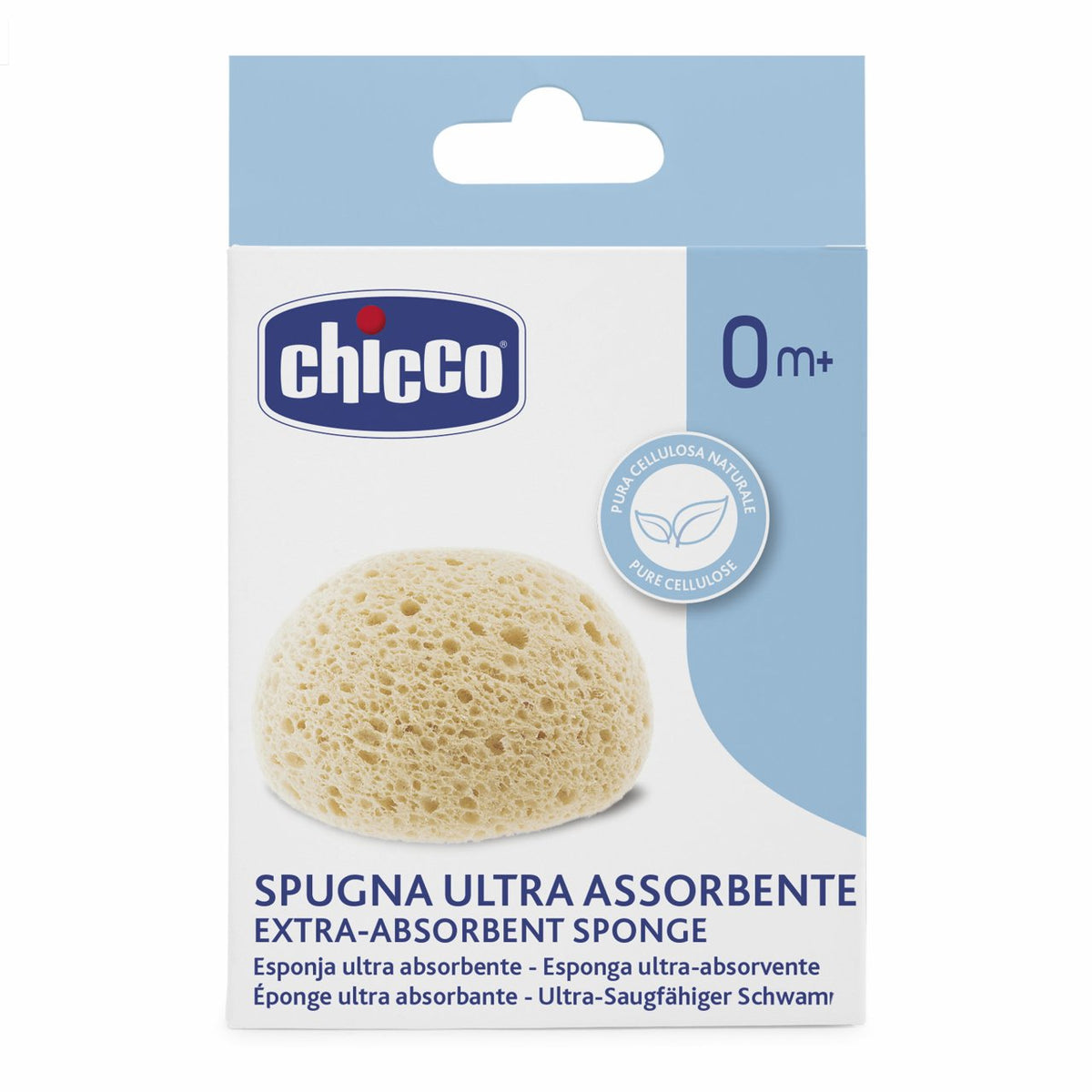 La Spugna Ultra Assorbente Chicco è pensata per l'igiene quotidiana del neonato fin dalla nascita.
