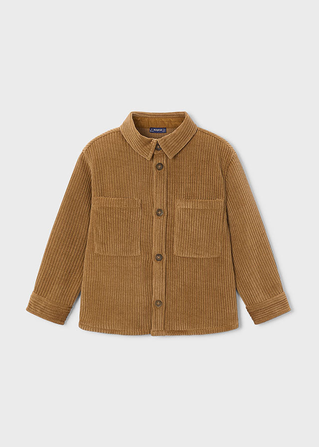Camicia-giacca bambino Mayoral in velluto a coste marrone con tasche