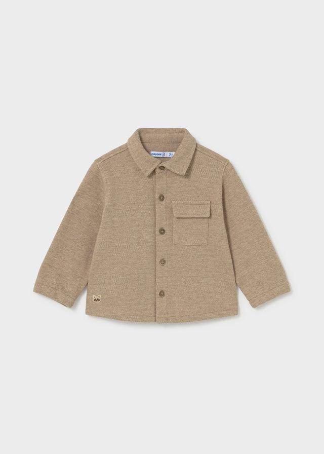 Camicia-giacca casual neonato Mayoral color tortora con taschino