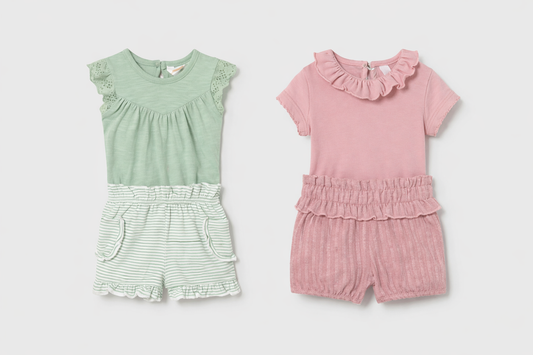 Completo pantaloncino e body neonata Mayoral
