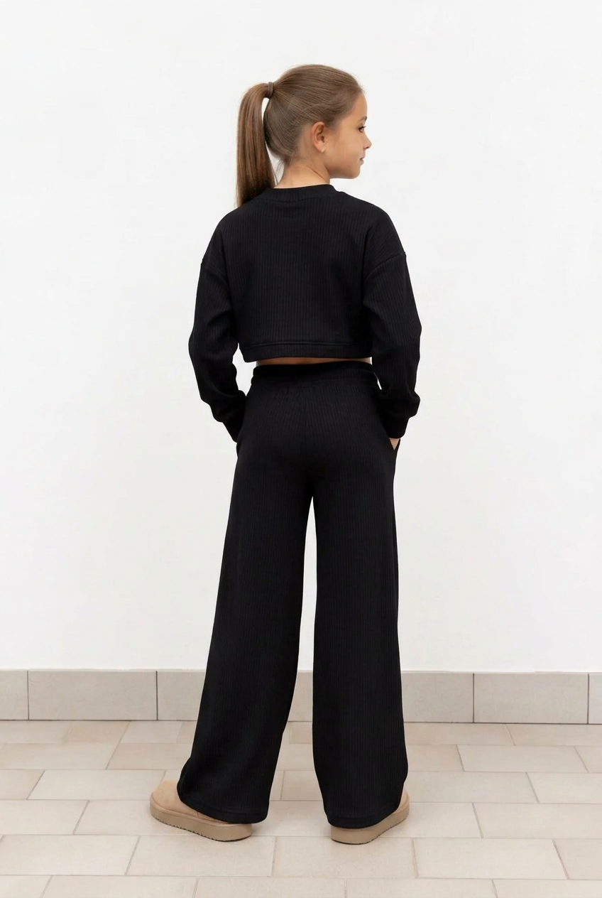 Completo Tuta Nera Ragazza 8-16 Anni Mavie Paris