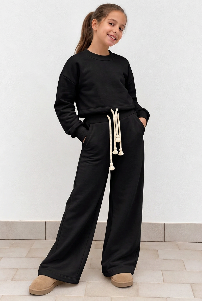 Completo Tuta Nera Ragazza 8-16 Anni Mavie Paris