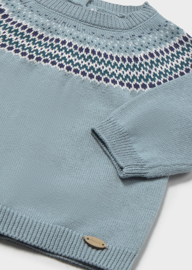 Completo neonato Mayoral 3 pezzi con maglioncino pantaloncino e calzamaglia