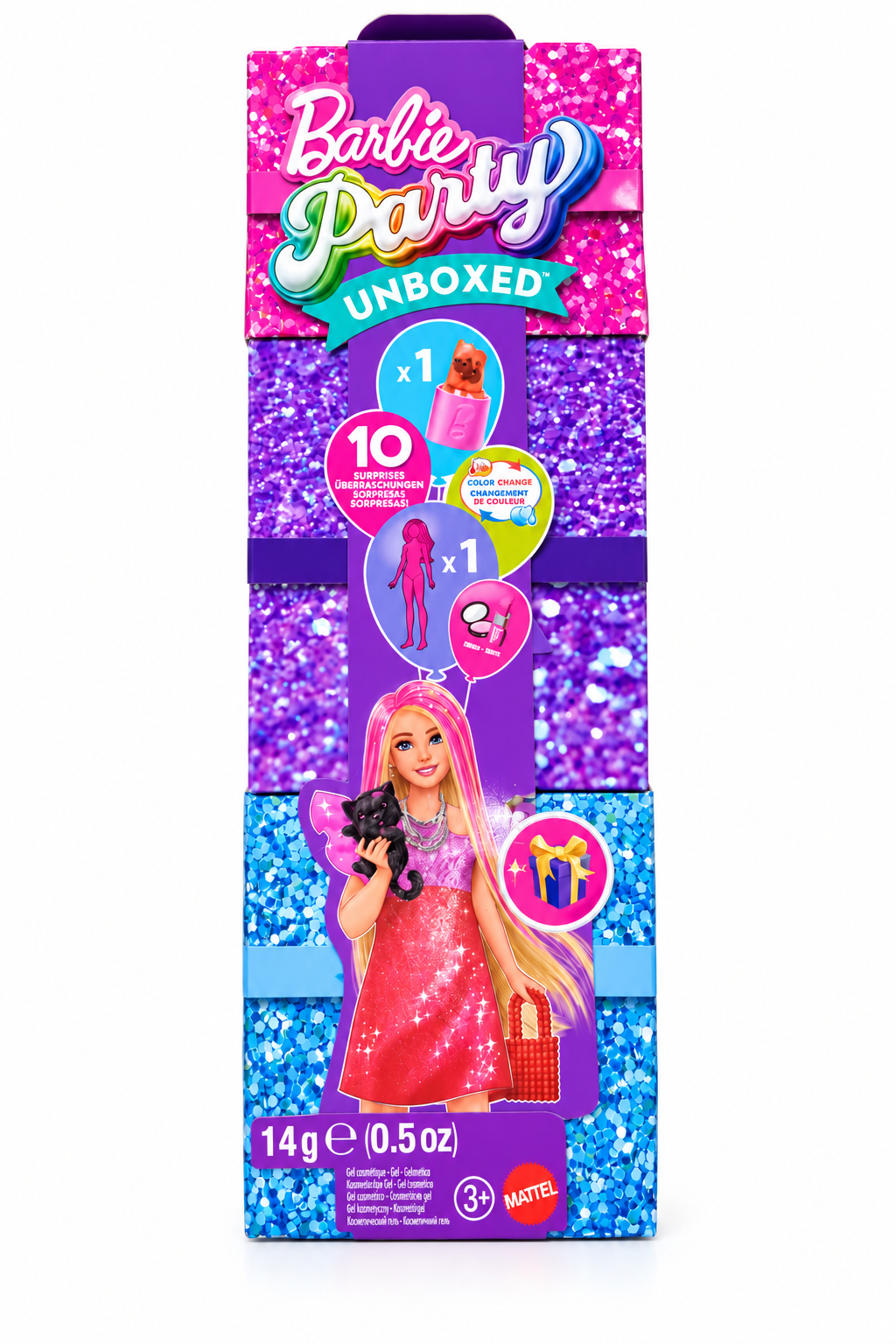 Barbie Party Unboxed JFY68 con 10 sorprese e funzione cambia-colore