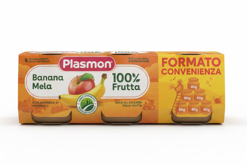 PLASMON OMOGENEIZZATO FRUTTA 6x80gr BANANA MELA