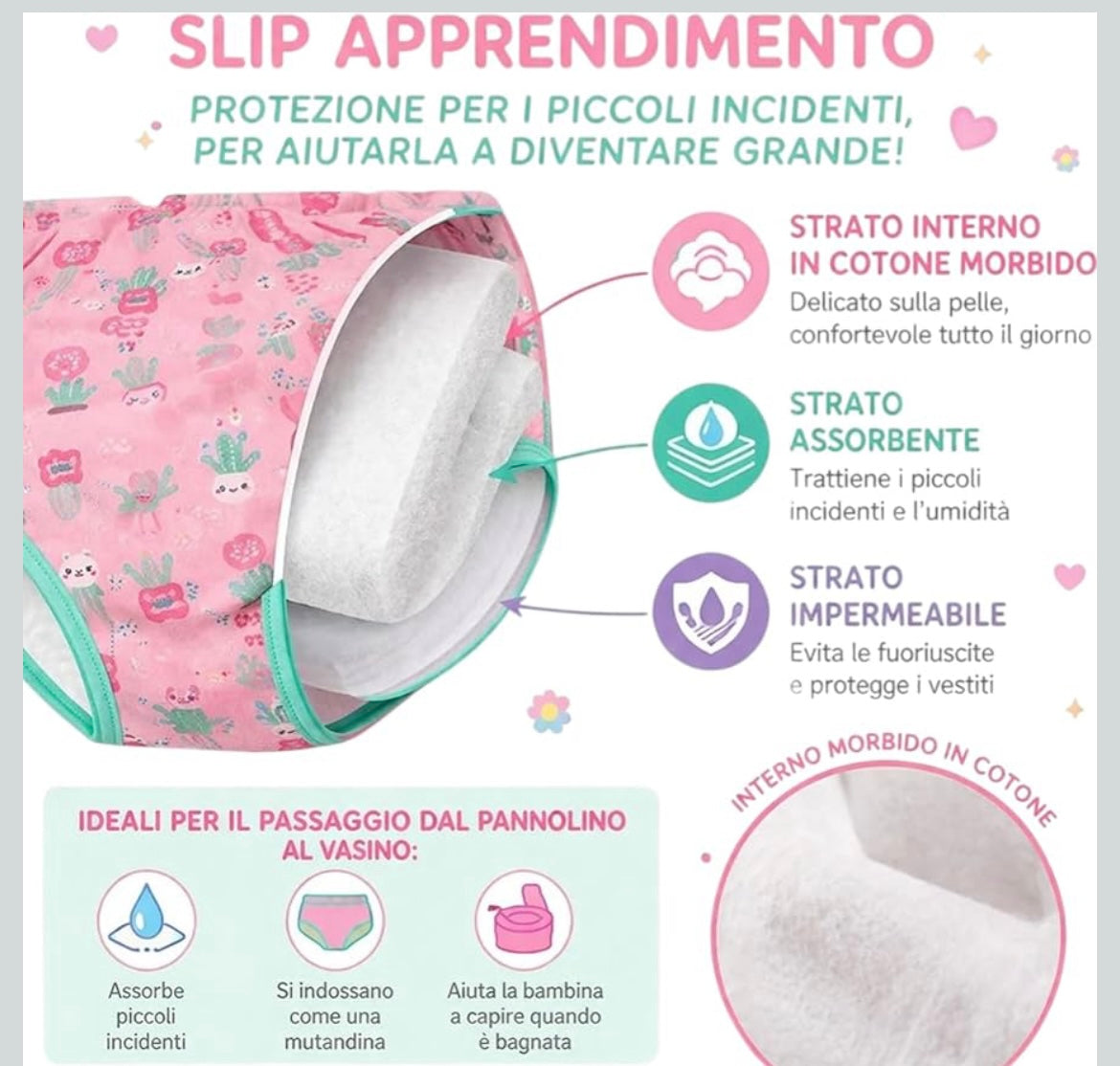 Ellepi Mutandine trainer bambina per spannolinamento