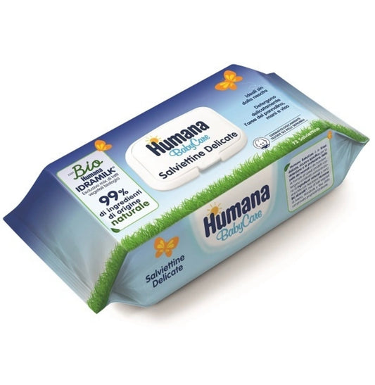 Humana Salviettine Detergenti 72 pz – Delicate per Neonati