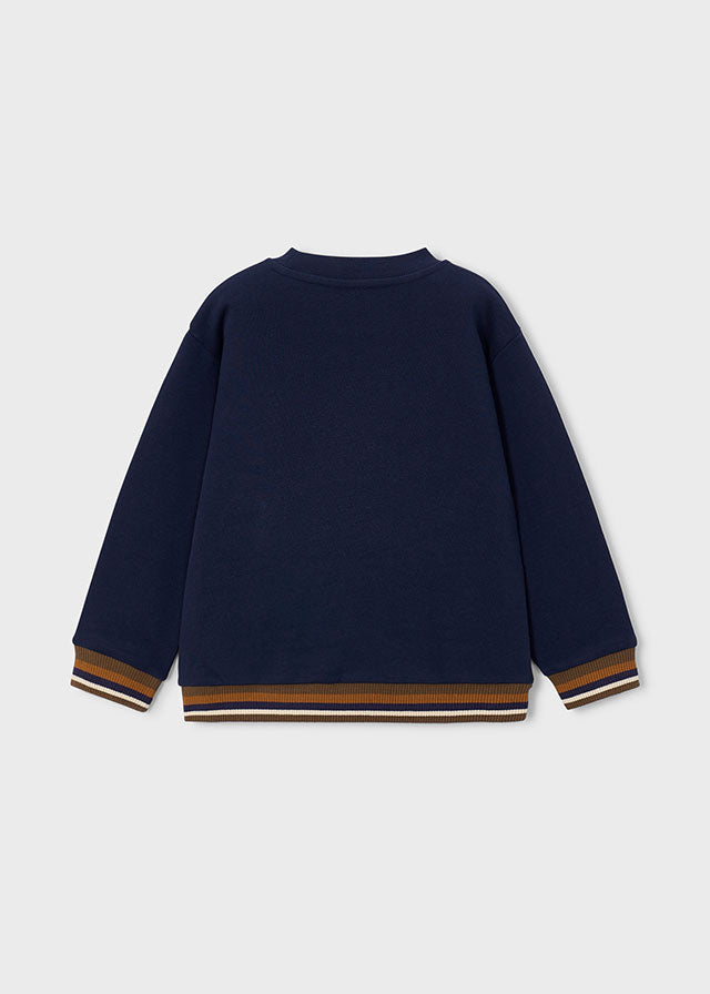 Felpa bambino Mayoral blu navy vista posteriore
