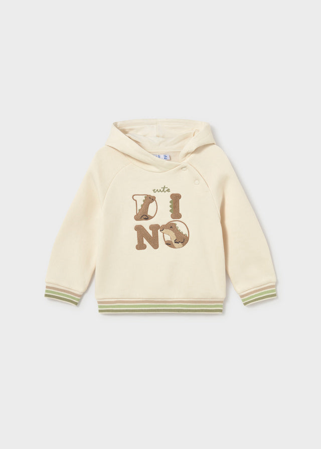 Felpa beige con dinosauri neonato Mayoral con cappuccio
