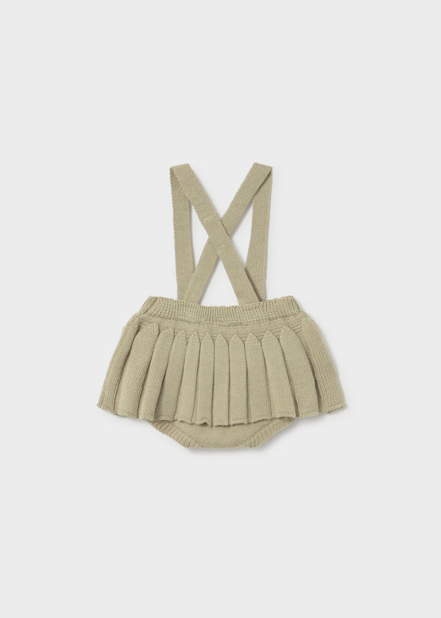 Gonna in maglia beige con bretelle incrociate Mayoral neonata