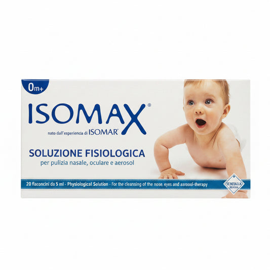 Isomax soluzione fisiologica 20 flaconcini per pulizia oculare, nasale e aerosol
