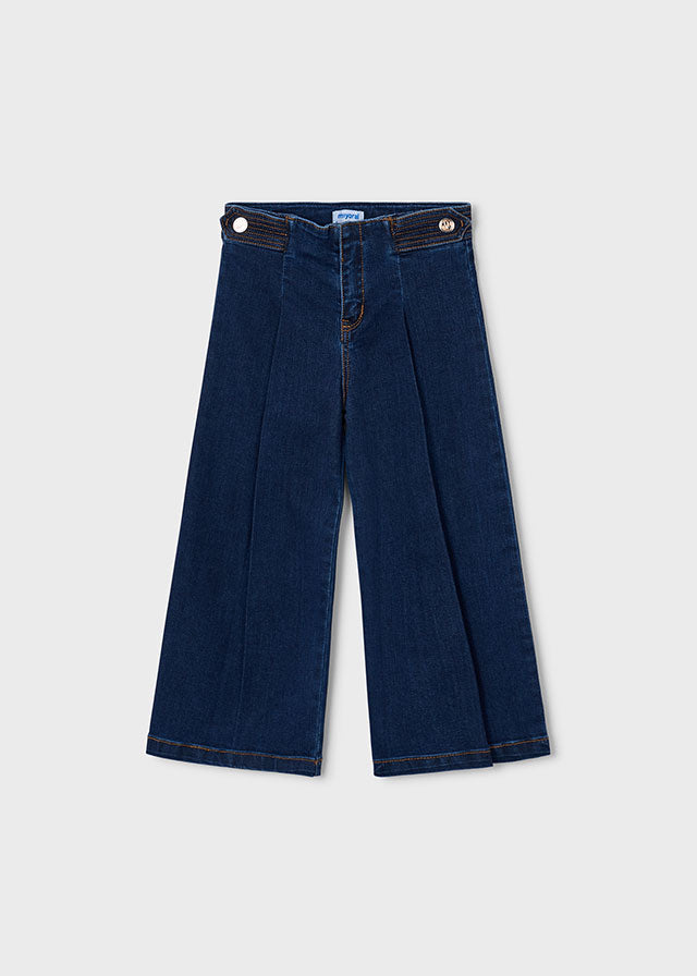 Jeans Wide Leg bambina Mayoral blu scuro vista frontale