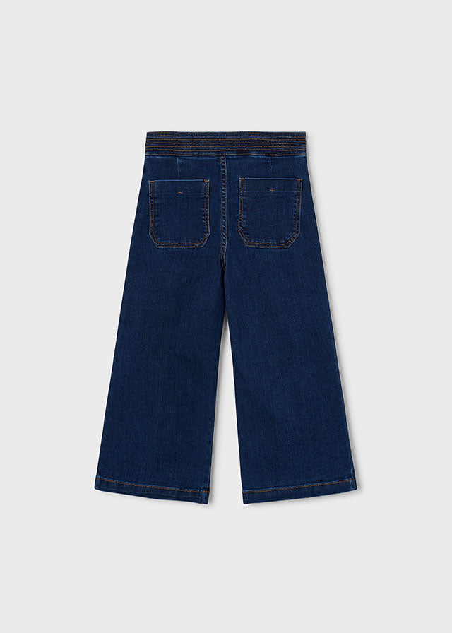 Jeans bambina Mayoral Wide Leg blu scuro vista posteriore con tasche