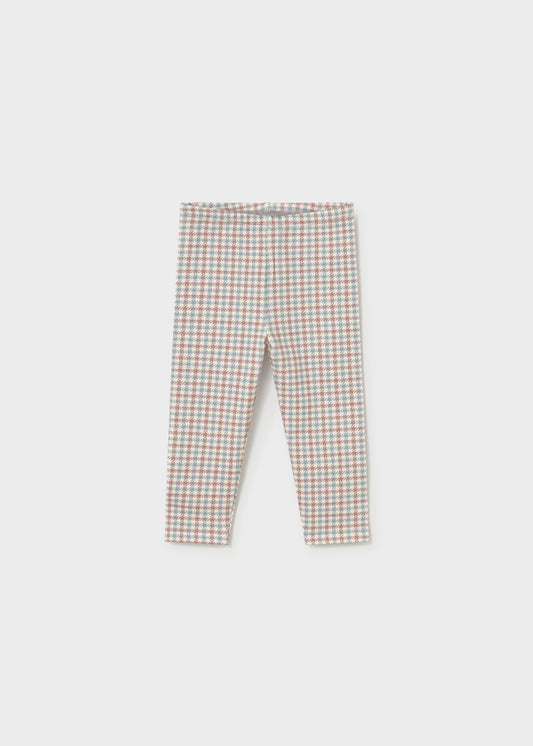 Leggings neonata Mayoral con fantasia pied-de-poule écru rosa cipria azzurro e beige