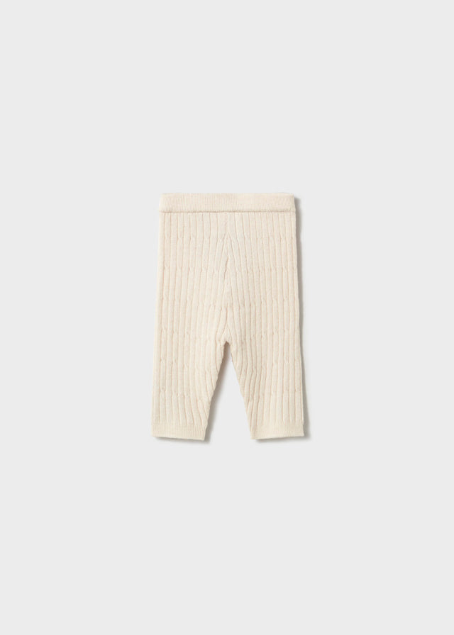 Leggings neonato e neonata Mayoral in maglia color écru